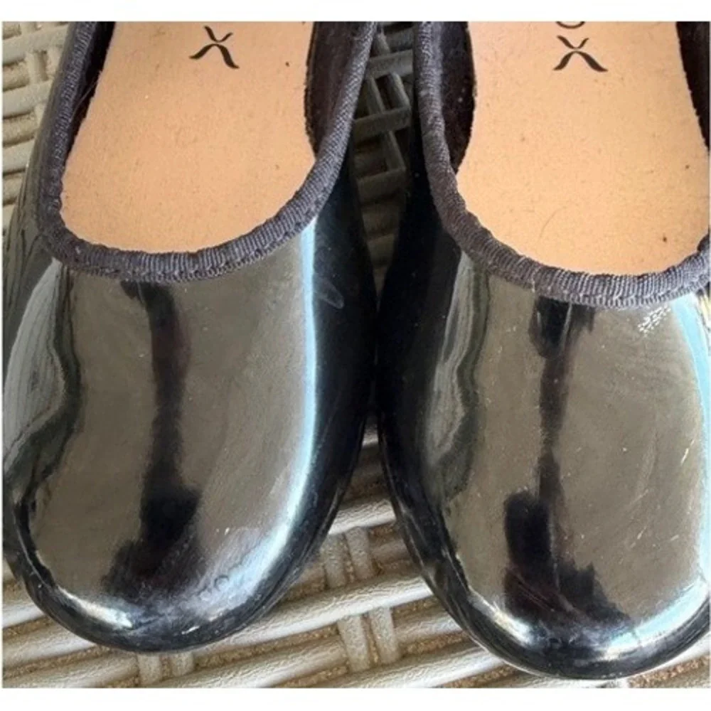 Capezio Black Patent Jr Tyette Tap Shoes N625C‎ Kids Size 11.5 M Tele Tone Taps